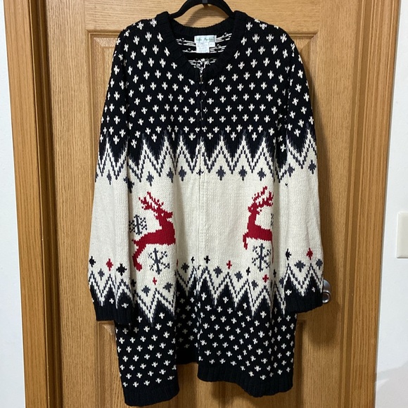 Ulla Popken Sweaters - Ulla Popken Holiday Christmas Zip Front Cardigan Sweater 4X 28/30 Thick Not Ugly